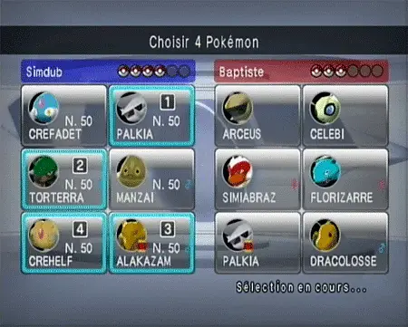 Choix 4 Pokémon