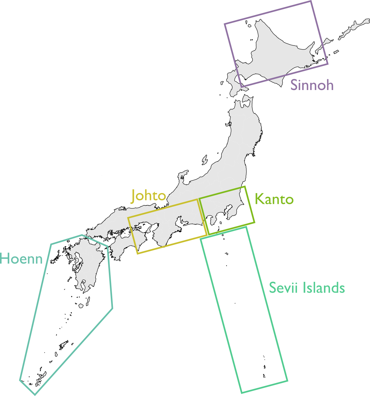 Carte Japon Region Pokemon