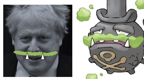 Comparaison Smogogo de Galar et Boris Johnson