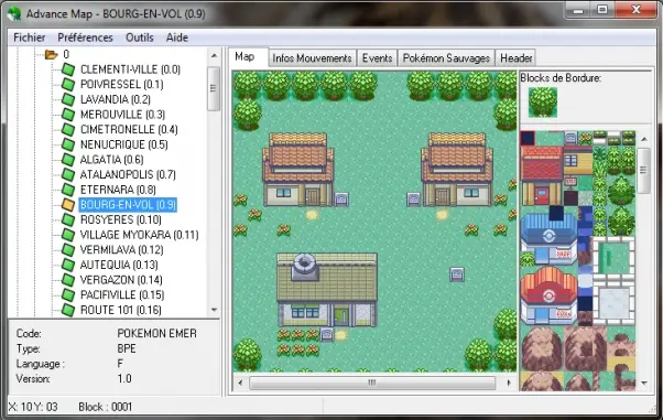 Map Bourg en Vol Pokémon Émeraude