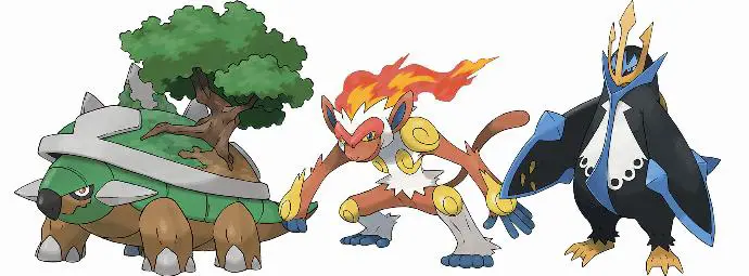 sinnoh starters formes finales