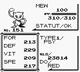 Stats du Mew à copier