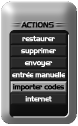 Importer un fichier de codes