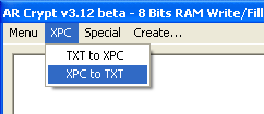Conversion XPC vers TXT
