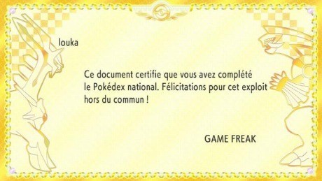 Diplôme Pokédex National 