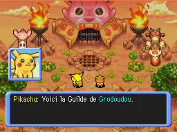 Pikachu présente les lieux au héros.