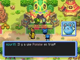 Azurill veut rendre une Pomme en trop.