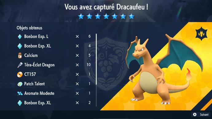 Pokemon Ecarlate / Pokemon Violet : Dracaufeu shiny / Charizard