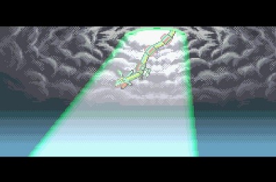Rayquaza sort des nuages