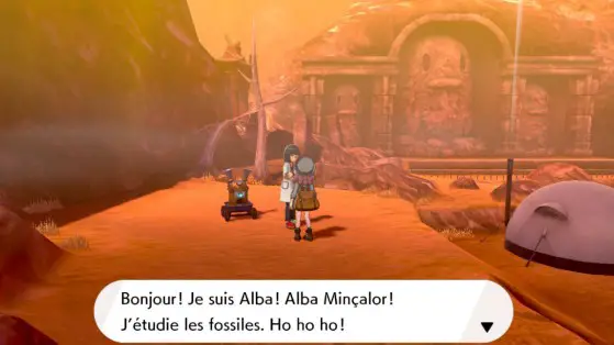 pokémon screenshot professeur alba minçalor fossiles