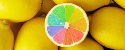 rendu du citron avec toutes les pulpes colorées