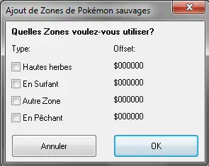 Créer une Zone de Pokémon sauvages