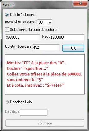 Modifier l'offset