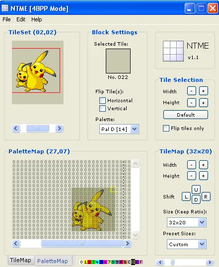 PaletteMap créée sur NTME