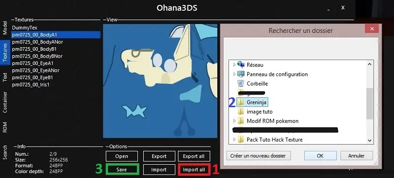 Import des textures dans Ohana 3DS