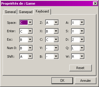 Modification des paramètres d'Input