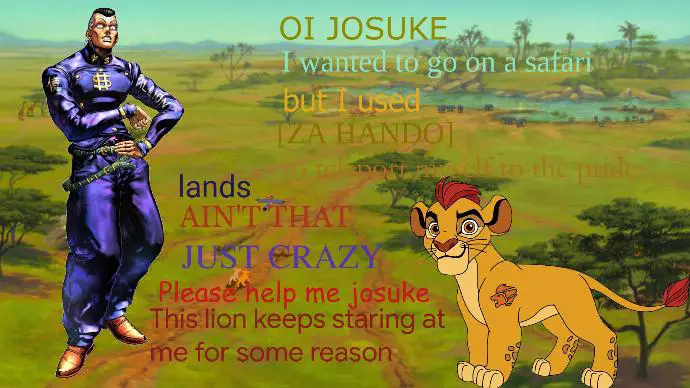 meme roi lion safari jojo