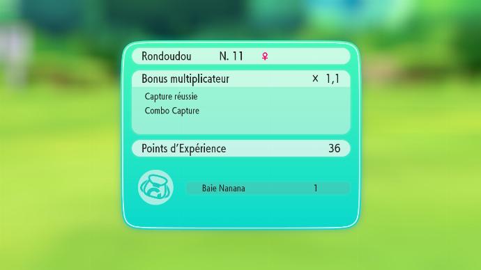 Récompenses de capture Pokémon Let's Go Evoli et Pikachu