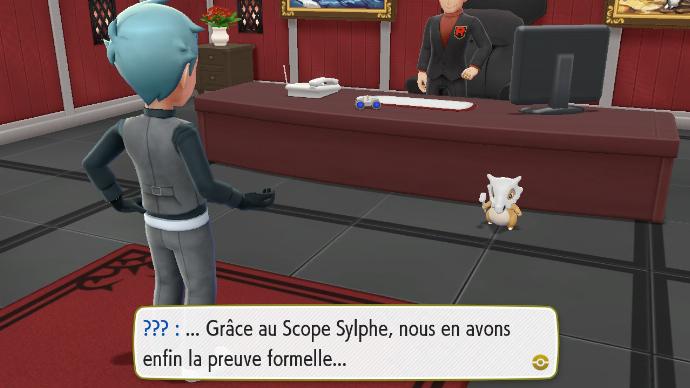 Pokémon Let's Go Repaire Rocket Conversation Amos Giovanni Osselait Scope Sylphe