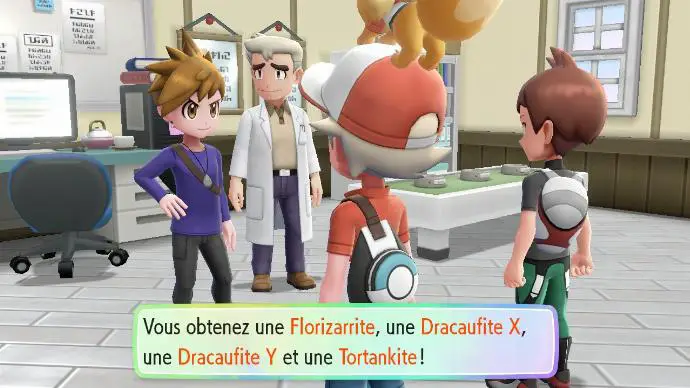 Pokémon Let's Go Bourg-Palette Labo Professeur Chen Blue Méga-Gemmes Dracaufite X Dracaufite Y Florizarrite Tortankite