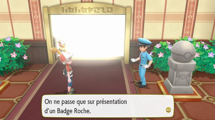 Pokémon Let's Go Route 22 Route 23 Point contrôle badges Badge Roche