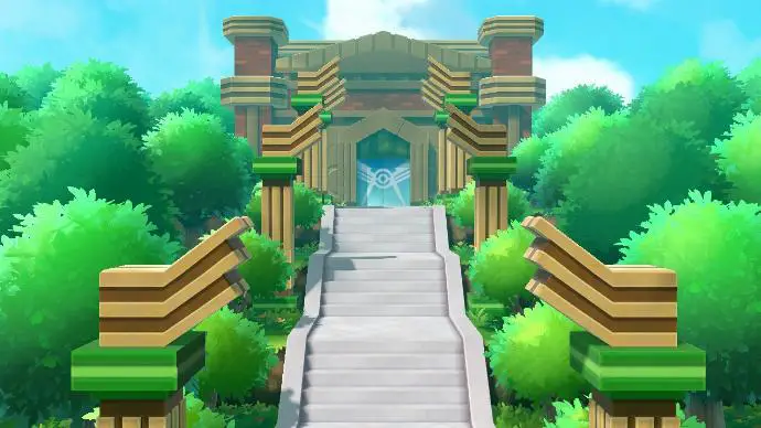 Pokémon Let's Go Route Victoire Ligue Pokémon Plateau Indigo Entrée Cinématique