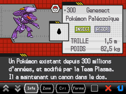 Page Pokédex  de Genesect sur Pokémon Noir 2