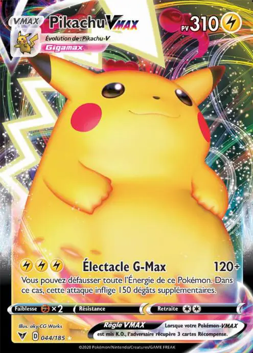 Carte Pikachu VMax tcg