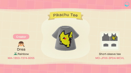 animal crossing shirt pikachu