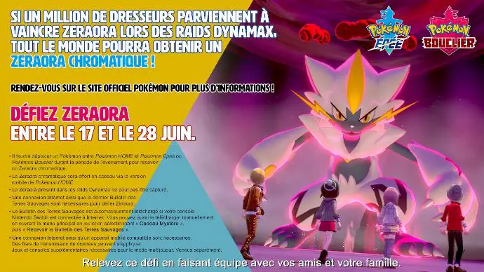 Pokémon Presents Pokémon Épée Bouclier Raid Dynamax Zeraora Chromatique Distribution Pokémon Home