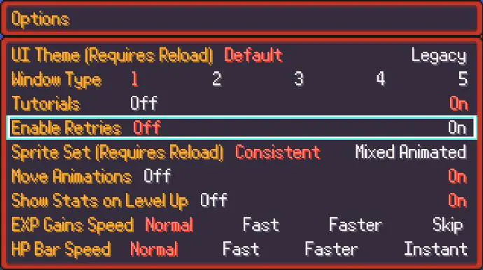 options PokéRogue