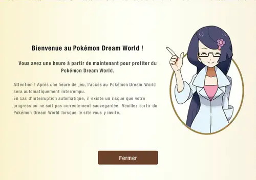Bienvenue au Pokémon Dream World !