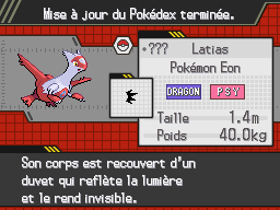 Fiche Pokédex de Latias