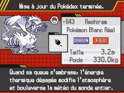 Page Pokédex de Reshiram