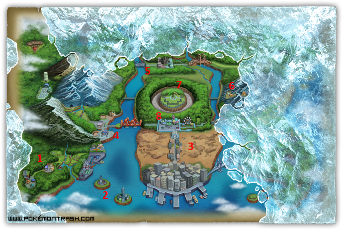 Modifications de la Carte d'Unys dans Pokémon Noir 2 et Blanc 2