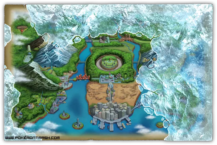 Carte d'Unys dans Pokémon Noir 2 Blanc 2