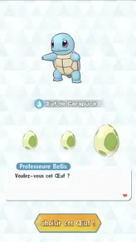Choisir son œuf dans Pokémon Masters