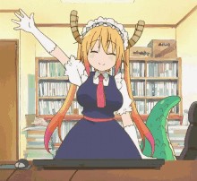 gif bye bye de Miss Kobayashi's Dragon Maid