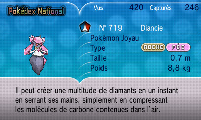 Description Pokédex de Diancie