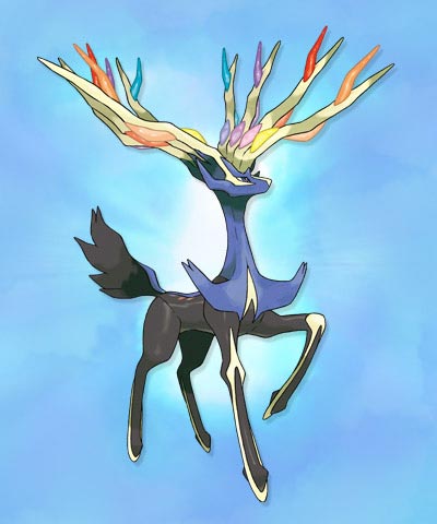 Xerneas sur Fond Bleu