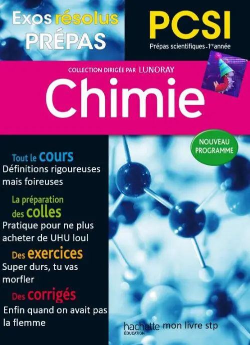 fausse couverture livre chimie pcsi