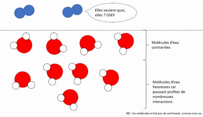 illustation molécules d'eau à la surface