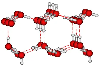 schéma de la structure de la glace