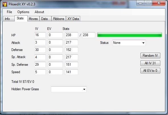 Stats de Rayquaza dans PikaEdit XY