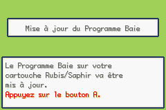 Mise à jour Programme Baie 1