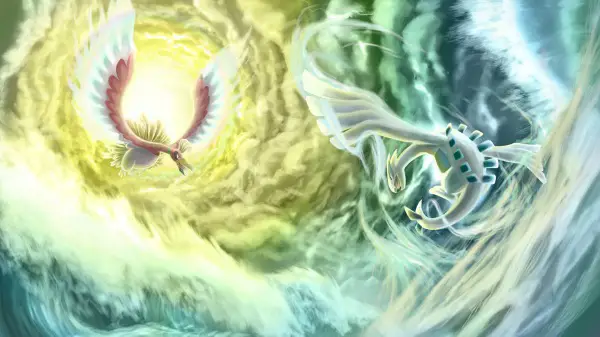 Artwork de Ho-Oh et Lugia par EvilQueenie