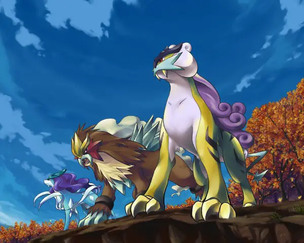 Artwork de Raikou, Entei et Suicune par x3Hikarix3