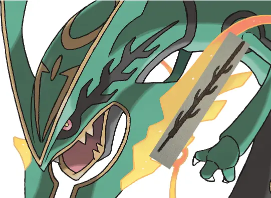 Symbole de Rayquaza comparé à une épée japonaise.