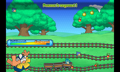 Poussez le wagonnet pour aller le plus loin possible et ramasser des Baies.
