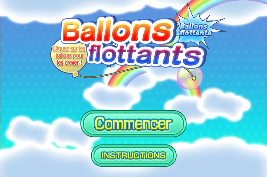 Ecran de démarrage de Ballons Flottants